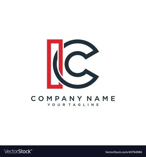 Ic or ci initial letter logo design Royalty Free Vector