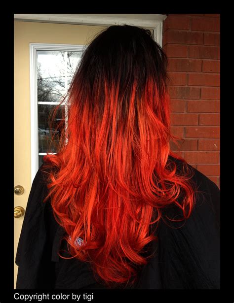 Fire Engine Red Hair. Tigi Copyright Color, styled with Bumble and Bumble. Hair By Rachelle Red ...