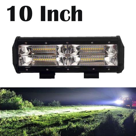 10 Inch 288W Dual Row Led Light Bar 21600LM Super Bright Flood Spot Combo Beam Led Bar Off Road ...