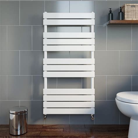 Designer Flat Panel Heated Bathroom Towel Rail Radiator Chrome White ...