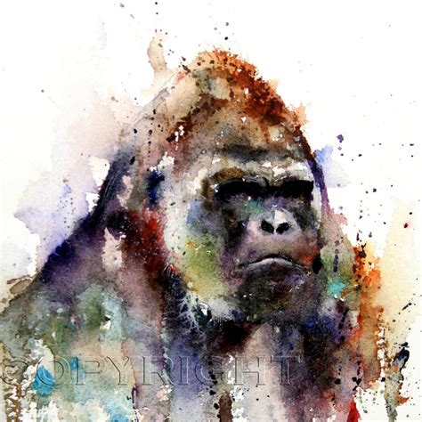 GORILLA Watercolor Print Gorilla Art Gorilla Painting by - Etsy