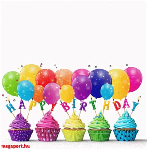 Happy Birthday Cupcake GIF - HappyBirthday Cupcake Balloons - Discover ...