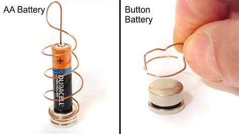 DIY Button Battery Homopolar Motor - Science Experiment - YouTube