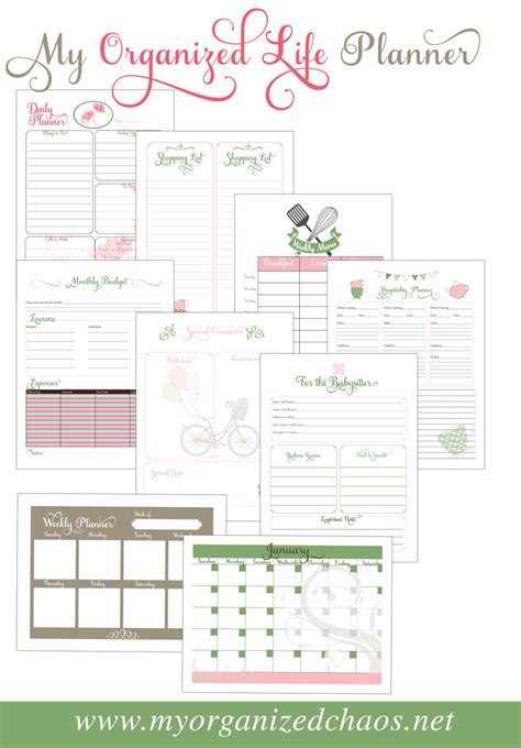 My Organized Life Printable Planner - My Organized Chaos