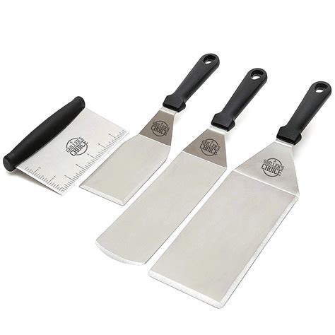 Grillers Choice – Stainless Steel Metal Spatula Set – Flat Metal ...