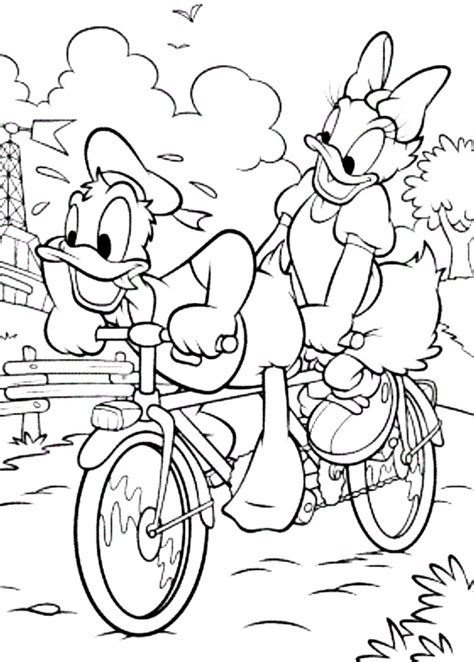 Duck on a Bike Coloring Page & coloring book.