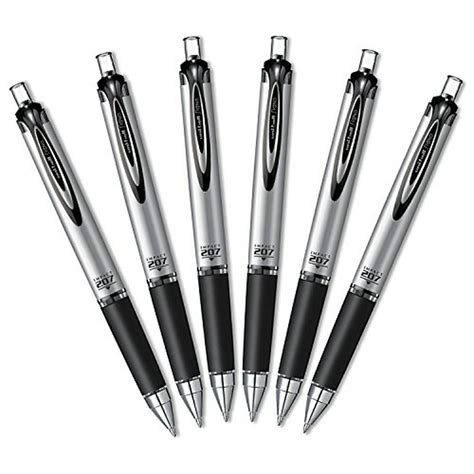 Uni-ball Impact RT Retractable Bold Point Gel Pens, 6 Black Ink Pens ...