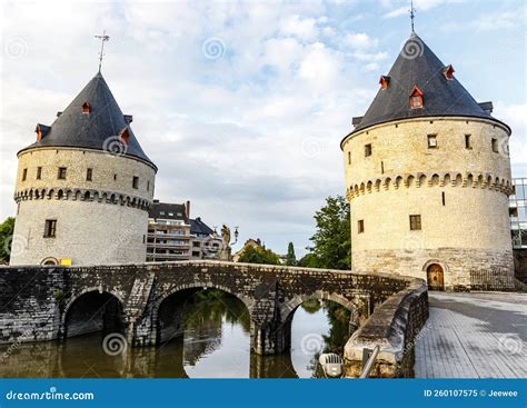 The Broel Towers in Kortrijk or Courtrai, Flanders, Belgium Stock Image ...