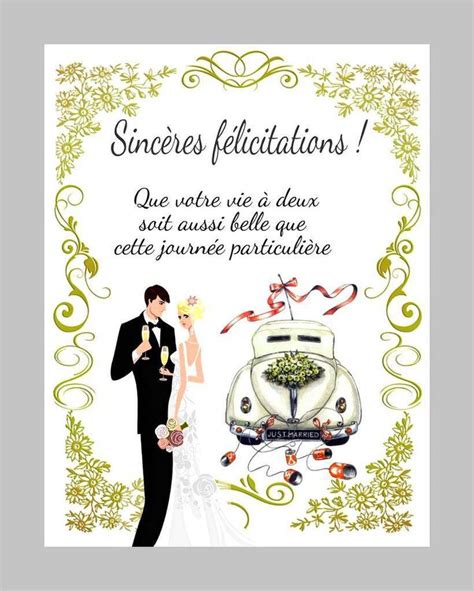 Cartes félicitations de mariage à imprimer - Balades comtoises | Félicitations mariage, Carte ...