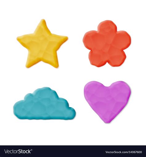 Plasticine clay shapes Royalty Free Vector Image