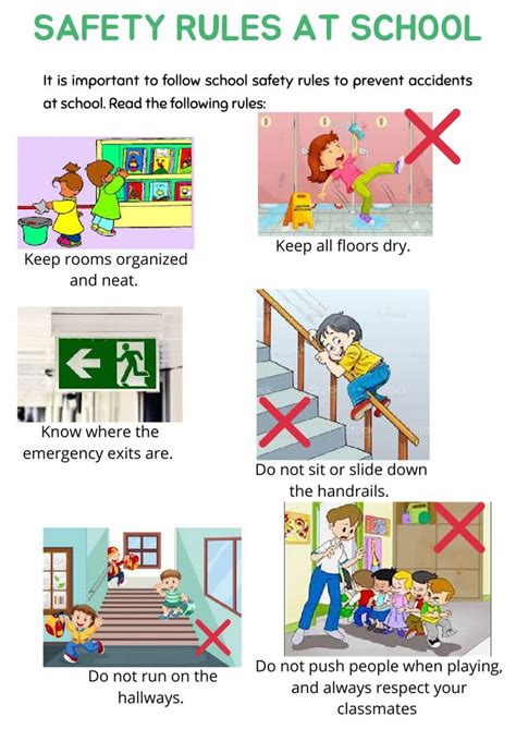 Social activity for 2nd | Safety rules for kids, Safety rules at school ...