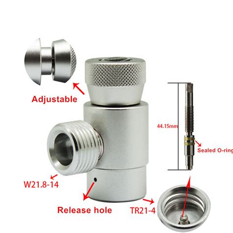 CO2 Refill Adapter Connector Kit W21.8-14 Thread Set For Filling SodaStream | Alexnld.com