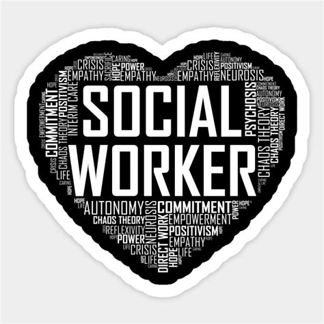 Social Worker Heart - Social Worker - Sticker | TeePublic