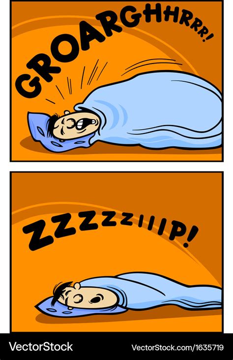 Snoring man cartoon comic Royalty Free Vector Image