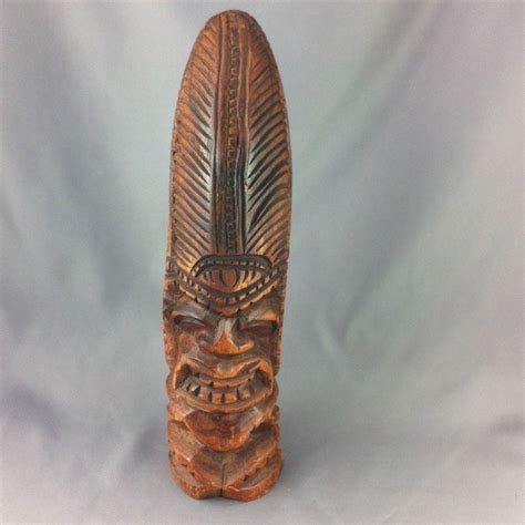 Vintage Wood Carved Tiki Sculpture Hand Made 11 Tongan Style SOLD | Vintage wood, Carving, Tiki