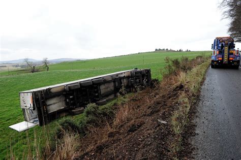 Truck crashes off Aberdeenshire road | Press and Journal