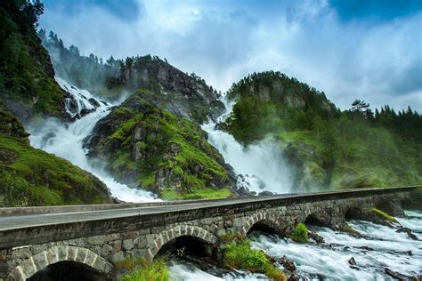 latefossen waterfall, norway photo | One Big Photo