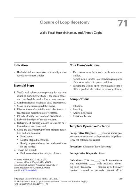 (PDF) Closure of Loop Ileostomy