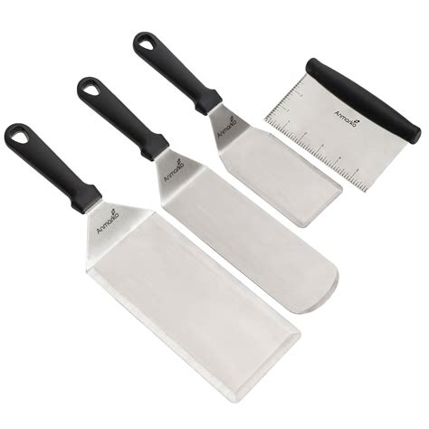 Metal Spatula Griddle Accessories Set - Griddle Scraper Flat Spatula ...