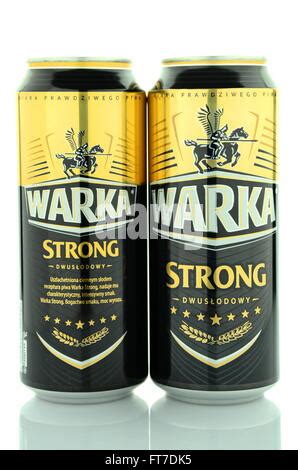 Beer can: Polish 'Strong Warka' Stock Photo - Alamy