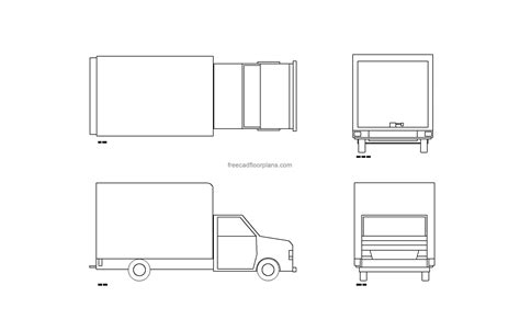 Delivery Truck, AutoCAD Block - Free Cad Floor Plans