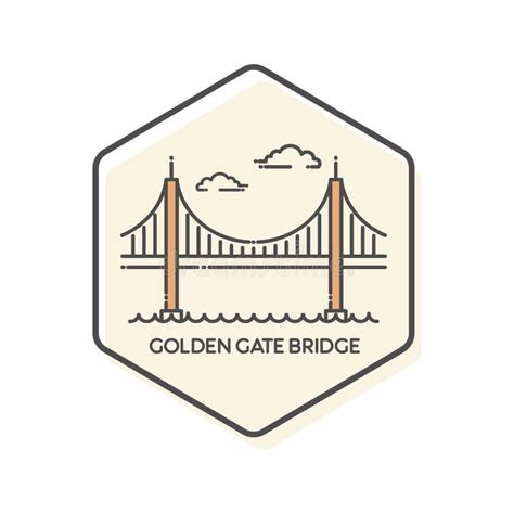 Golden Gate Bridge - San Fransisco, USA Lineal Icon. Stock Vector - Illustration of abstract ...