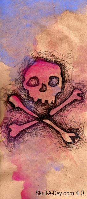 Watercolor skull