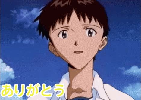 ありがとう GIF - Jathanks Evangelion ShinjiIkari - Discover & Share GIFs