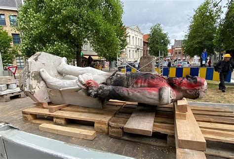 Colonial rule: Statue of Belgium's King Leopold II removed in Antwerp after it was vandalised by ...