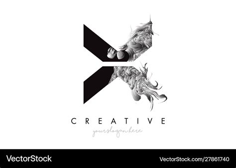 Letter x logo design icon with artistic grunge Vector Image