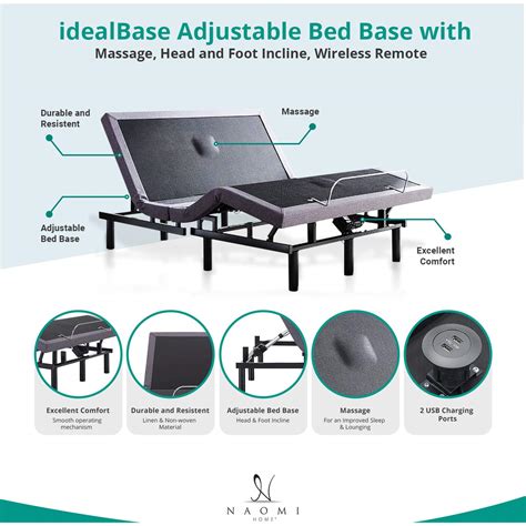 Buy IdealBase Adjustable Bed Frame Full, Massaging Zero Gravity Adjustable Bed Base, Electric ...