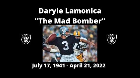 #RaiderNation #LasVegasRaiders RIP Daryle "The Mad Bomber" Lamonica ...