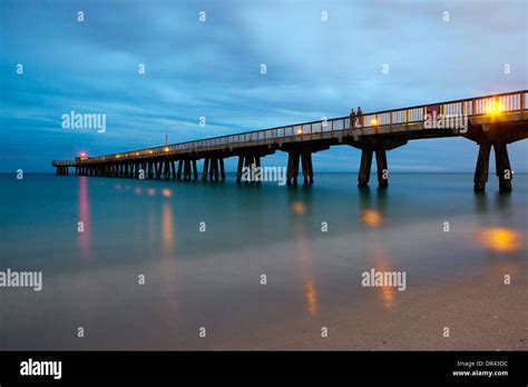 Long Exposure of Pompano Beach Fishing Pier - Pompano Beach, Florida USA Stock Photo - Alamy