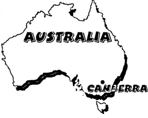 Printable Australia Map coloring page - Download, Print or Color Online for Free