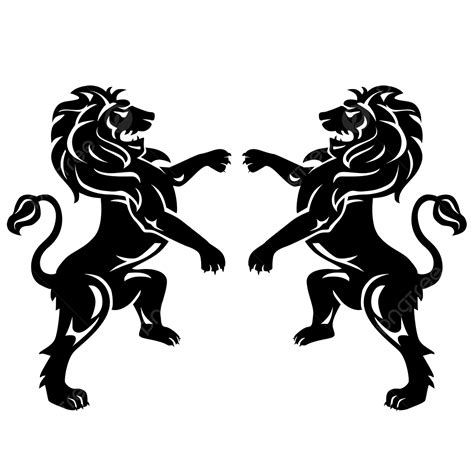 Lion Heraldry Black Clip Art, Lion, Coat Of Arms, Black PNG and Vector with Transparent ...