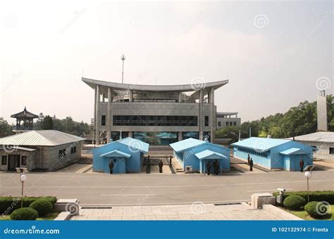 NORTH KOREA, PANMUNJOM, SEPTEMBER 23, 2017: Border between North ...