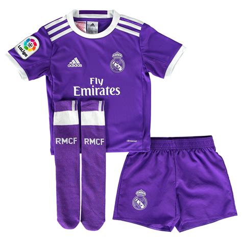 adidas Childrens Kids Football Soccer Real Madrid Away Mini Kit 2016-17 ...