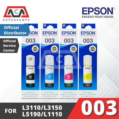 EPSON INK REFILL 003 CMYK FOR L3210/L3110/ L3150/ L5190/ L1110 | Shopee ...