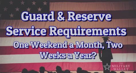 Guard & Reserve Requirements; 1 Weekend a Month, 2 Weeks...