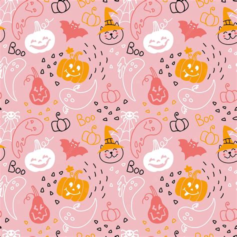 Download Pink Halloween Pattern Wallpaper | Wallpapers.com