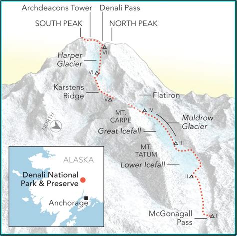 Denali Climbing Routes - map : Resume Examples #1ZV8mMo23X