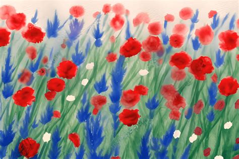 Watercolor Field of Flowers · Creative Fabrica