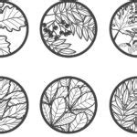 Wreaths with leaves for engraving Drawing - Dezin.info