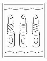 Lipstick Coloring Pages Printable sketch template