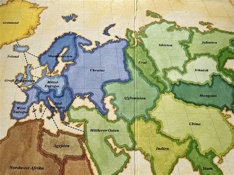 A 30-year-old Risk game board. It has Ukraine instead of Russia and ...