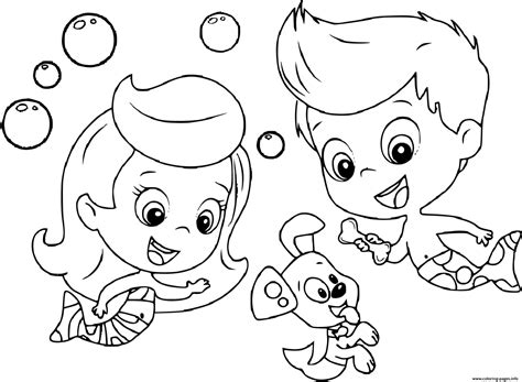 Molly Gil Bubble Puppy Bubble Guppies Coloring page Printable