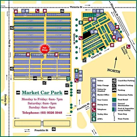 Map of Queen Victoria Market in Melbourne, Australia. Also known as the ...