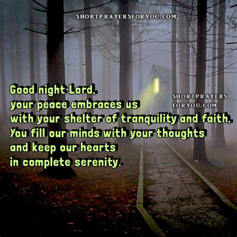 Good night Lord, You give us peace, Short Prayer