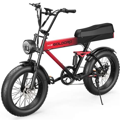 GOLDORO Electric Bike for Adults 500W, 20 Inch Fat Tire Ebike 31 MPH ...