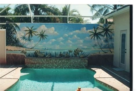 Poolside Mural by Michael Vires | Beach wall murals, Ocean mural, Exterior murals